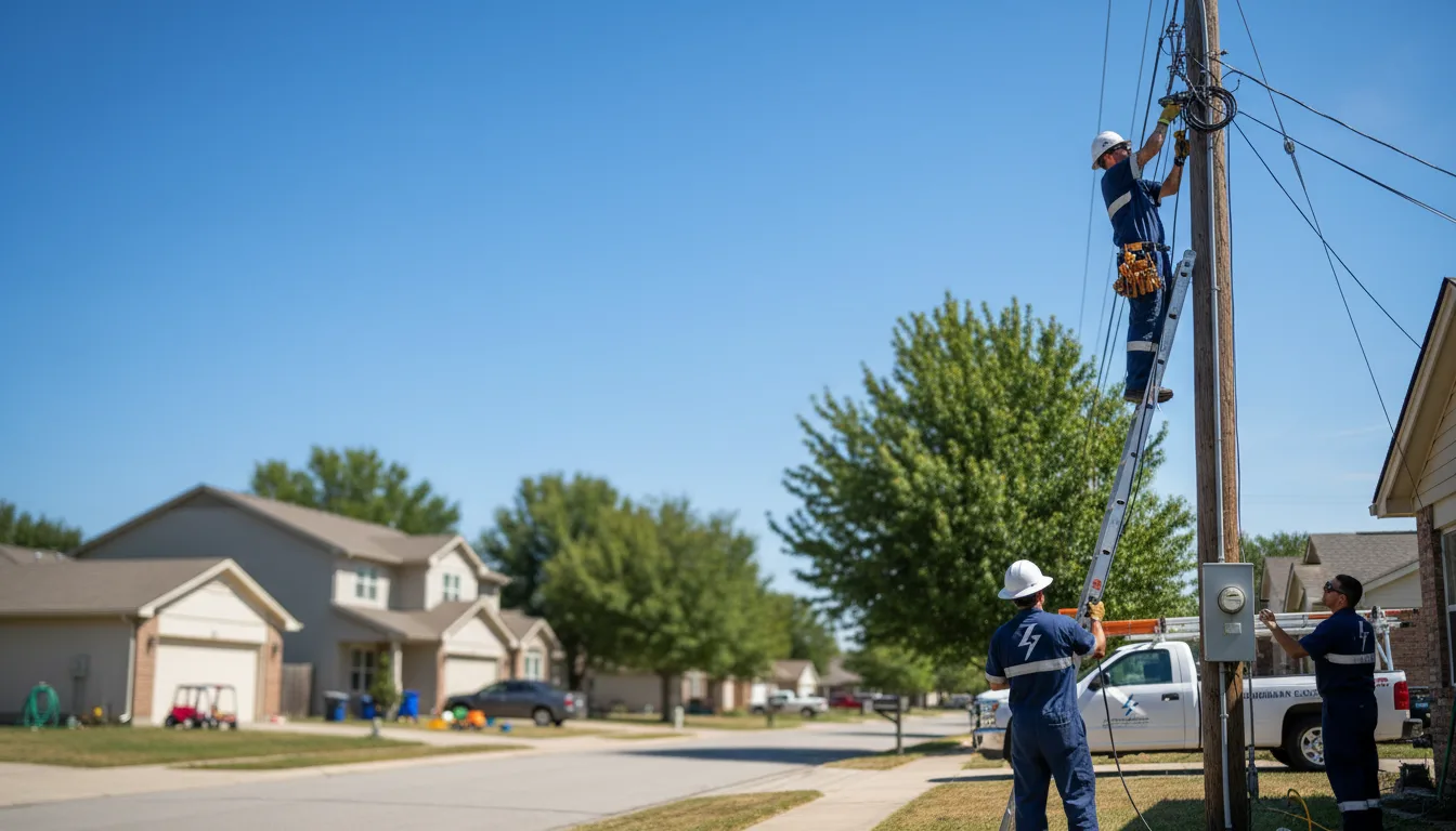 Residential electrician providing installation services in Ogden, KS